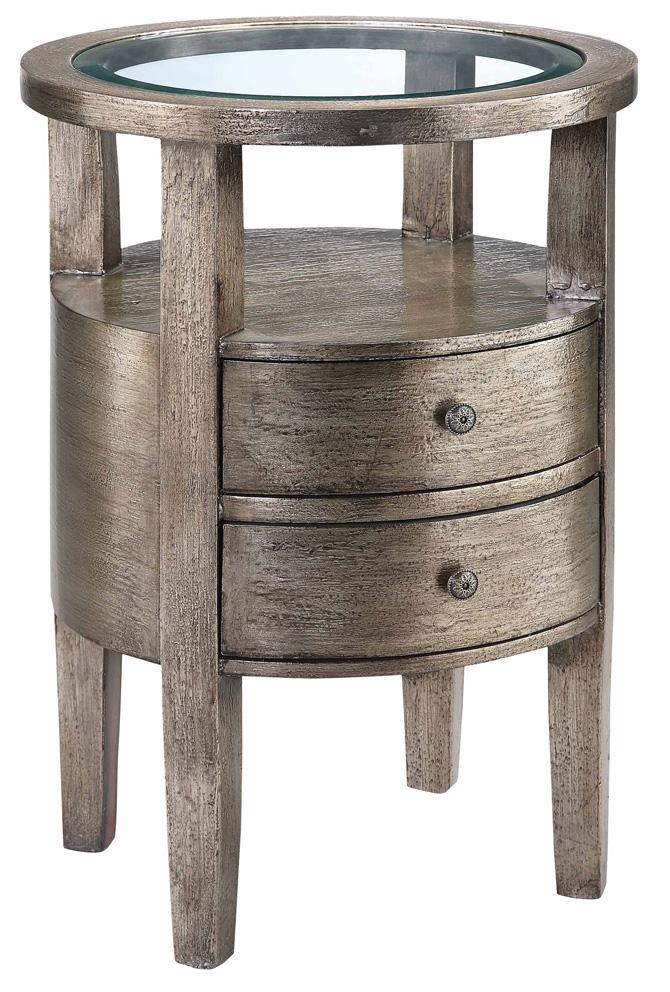 Stein World Accent Tables Round Accent Table w/ Glass Insert Top